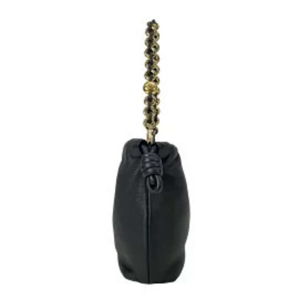 Loewe Flamenco Handbag Drawstring Bag Chain Handle Black Lambskin
